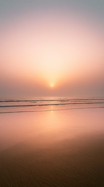 Tranquil Sunset at Empty Beach