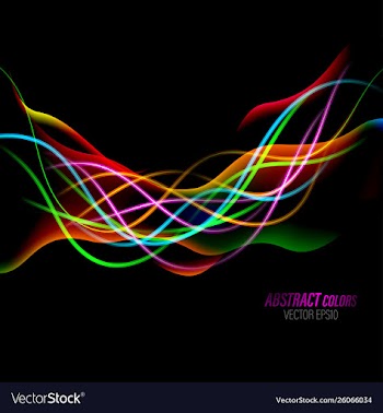 Translucent colors on a black vector image