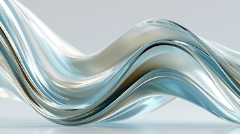 Translucent Glass Waves in Pearl and Icy Blue