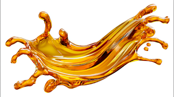 Translucent Golden Amber Liquid Splash