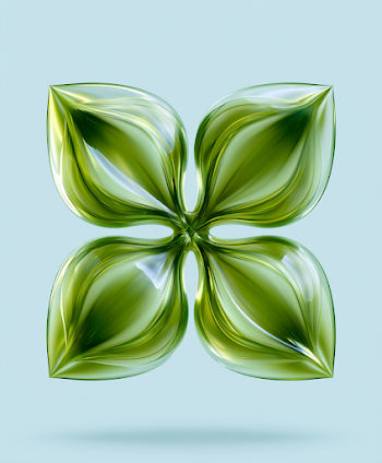 Translucent Lime Green Flower Graphic