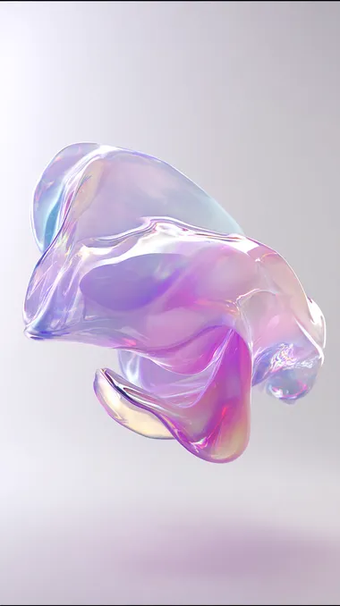 Translucent Pastel 3D Blob on White Background Translucent Pastel 3D Blob on White Background
