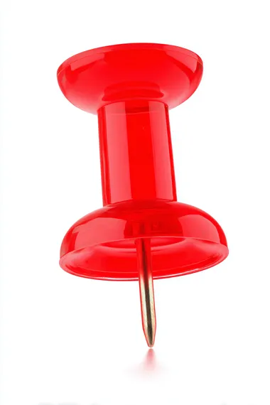 Translucent Red Push Pin Isolated on White Background Translucent Red Push Pin Isolated on White Background