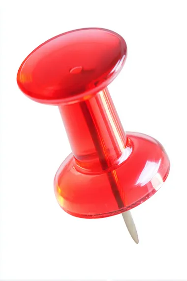 Translucent Red Push Pin Isolated on White Background Translucent Red Push Pin Isolated on White Background