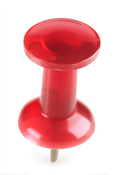 Translucent Red Push Pin on White Background Translucent Red Push Pin on White Background