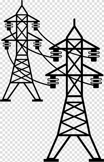 Transmission tower Electric power transmission Overhead power line Electricity, high voltage transparent background PNG clipart