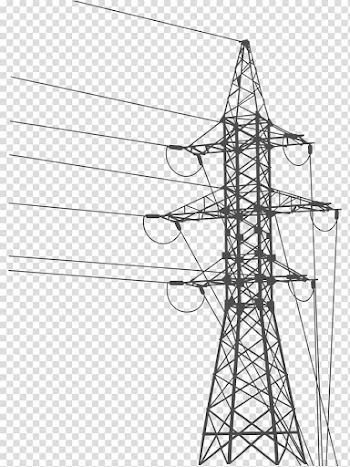 Transmission tower illustration, Overhead power line Electric power transmission Transmission tower Electricity Electrical grid, electrical transparent background PNG clipart