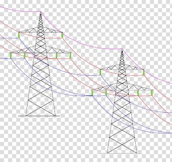 Transmission tower Overhead power line Electricity Electrical grid, line transparent background PNG clipart