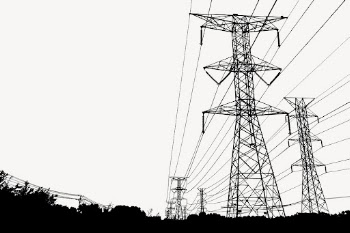 Transmission tower silhouette background, environment | Free PSD - rawpixel