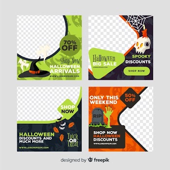 Transparent background of halloween instagram stories collection Free Vector