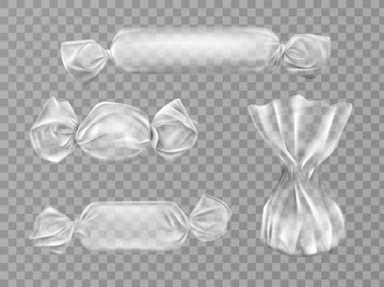 Transparent candy wrapper isolated Free Vector