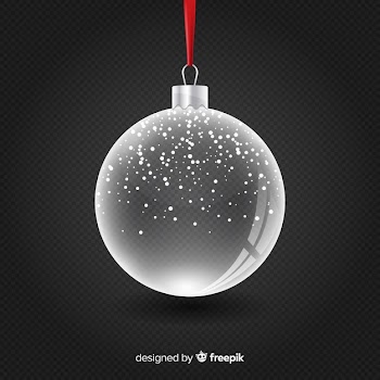 Transparent crystal christmass ball Free Vector
