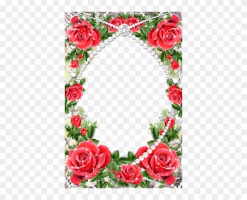 Transparent Delicate Frame With Red Roses - Red Rose Border Png