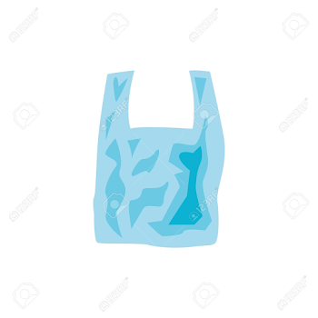 Transparent Disposable Plastic Bag With Handle In Flat Style ...