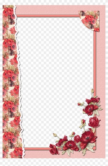 Transparent Flower Red Frame - Transparent Borders Red Flowere