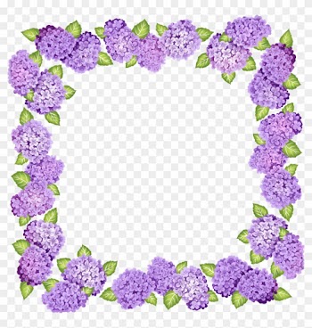 Transparent Frame Clipart - Transparent Purple Flower Border