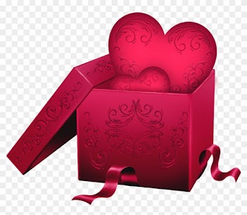 Transparent Gift Box With Heart Png Clipart - Valentines Day Roses Png