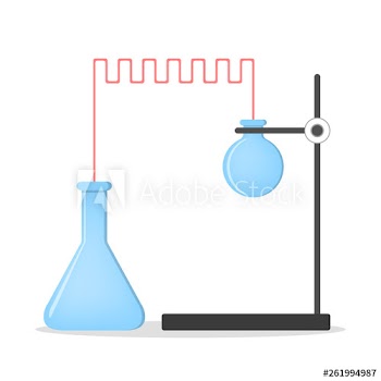 Transparent glass flask for a lab experiment