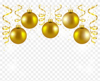 Transparent Gold Christmas Balls Decor Png Picture - Gold Christmas Balls Png