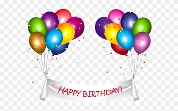 Transparent Happy Birthday Banner And Baloons Png Clip - Happy Birthday Banner Transparent Background