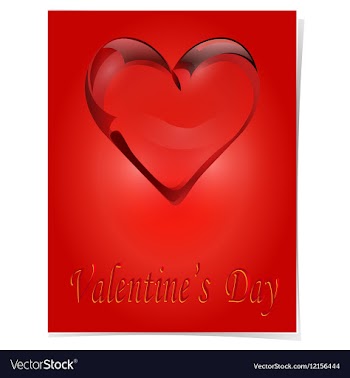 Transparent heart of rock crystal Greeting card vector image