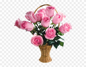 Transparent Pink Roses Basket Png Picture - Basket Of Pink Roses