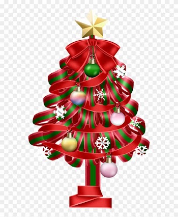 Transparent Red Christmas Deco Tree Clipart - Transparent Red Christmas Trees