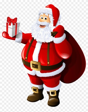 Transparent Santa Claus With Gift And Bag - Santa Claus With Gifts