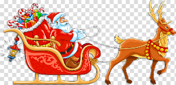 Transparent Santa with Sleigh and Deer Clipart | Gallery ...