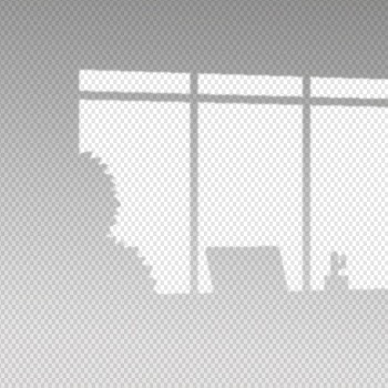 Transparent shadows overlay effect with plants and laptop Free Vector