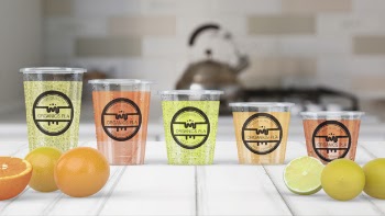 Transparent smoothie glass mockup Free Psd