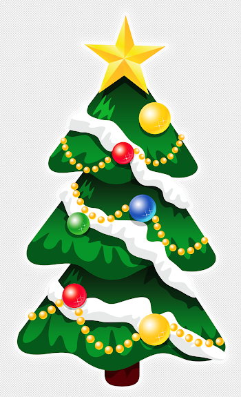 Transparent Snowy Deco Xmas Tree with Star PNG Clipart | Gallery ...