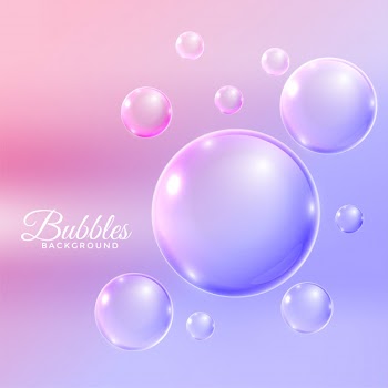 Transparent water bubbles flying background Free Vector