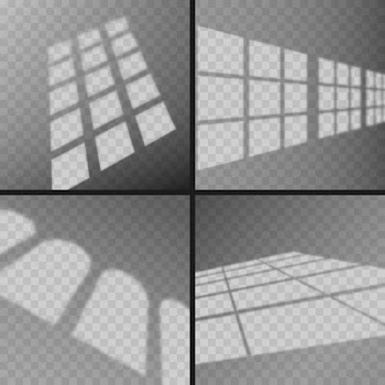 Transparent window shadows overlay effect Free Vector