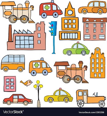  					Transport in the style of cartoon vector image														