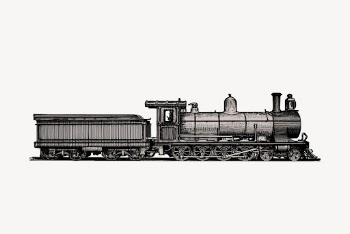 Transport train  clipart, vintage | Free Vector - rawpixel