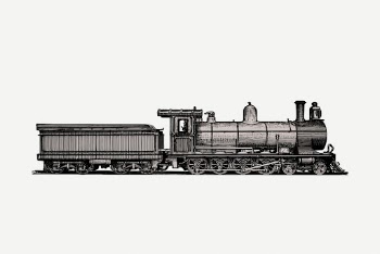 Transport train drawing, vintage illustration | Free PSD - rawpixel