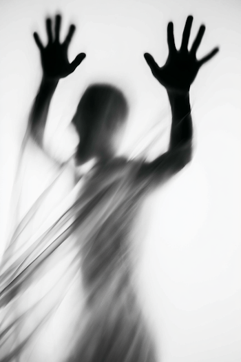 Trapped in Silence: Ethereal Human Silhouette