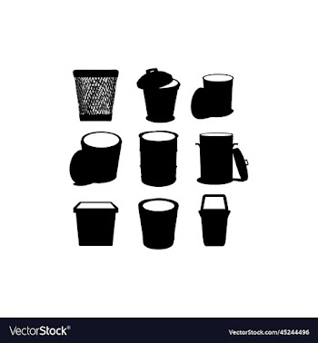 trash bin icon collection silhouette