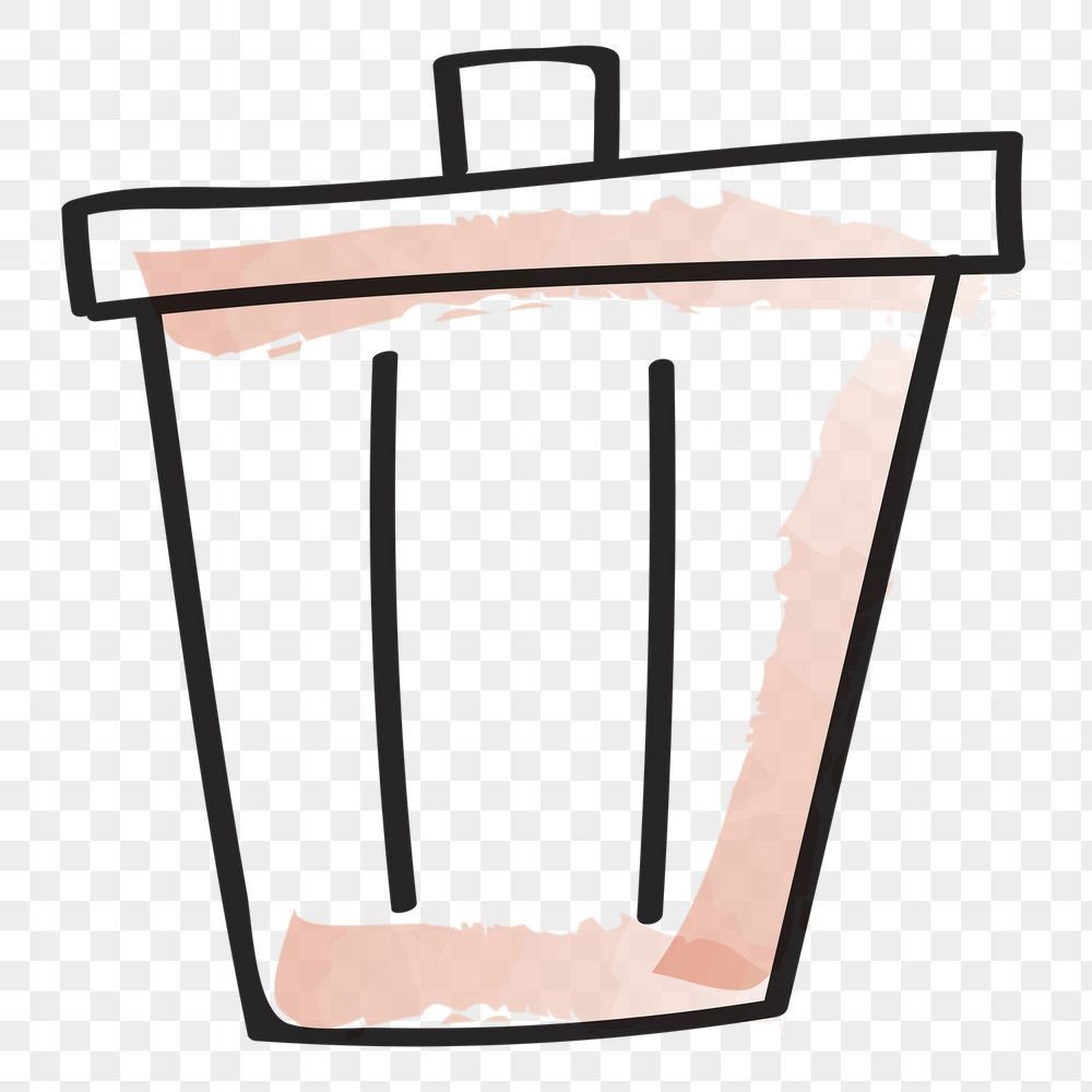 Trash bin png, doodle icon | Free Icons - rawpixel