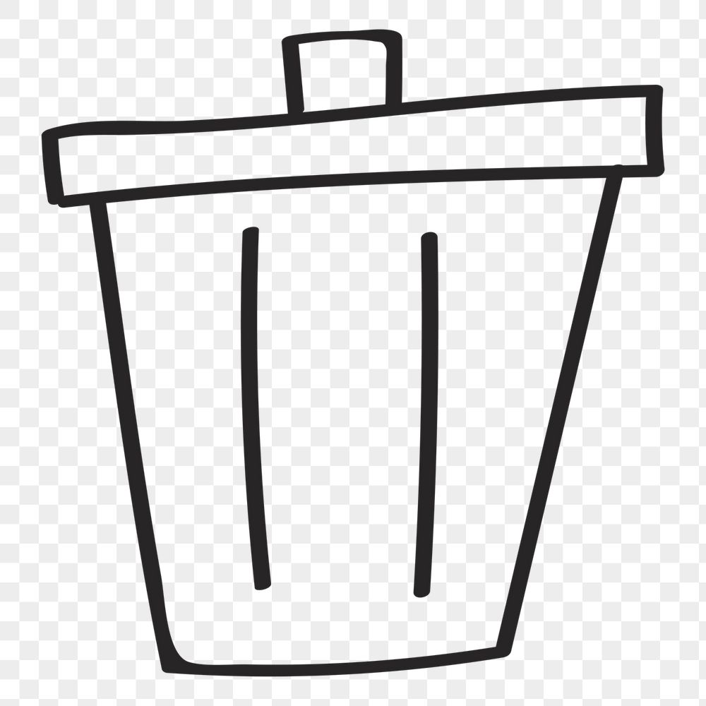 Trash bin png, doodle icon | Free Icons - rawpixel