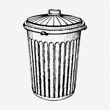 Trash can clipart, vintage object | Free Vector - rawpixel
