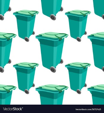 trash can seamless pattern colored ecology