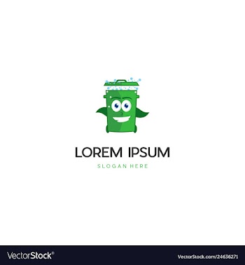 Trash clean can creative logo vector image