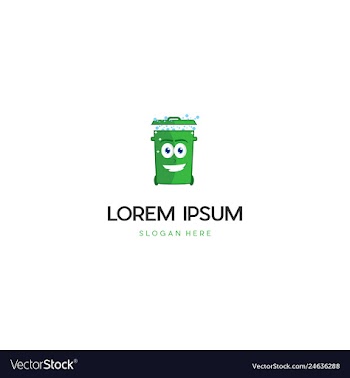 Trash clean can creative logo vector image