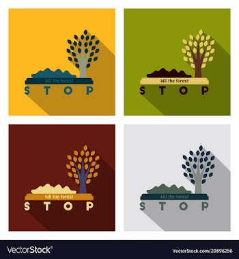 Trash under the tree and text stop kill the forest vector image