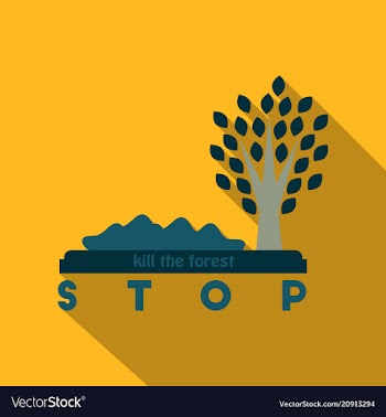 Trash under the tree and text stop kill the forest vector image