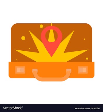 Traveksuitcase for camping tourism cartoon of vector image