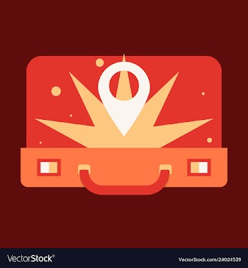 Traveksuitcase for camping tourism cartoon of vector image