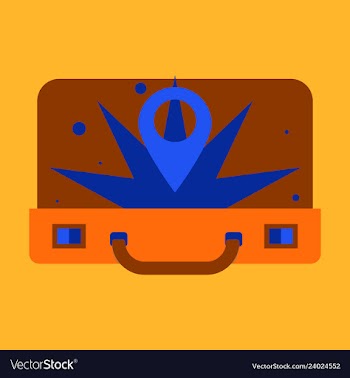Traveksuitcase for camping tourism cartoon of vector image